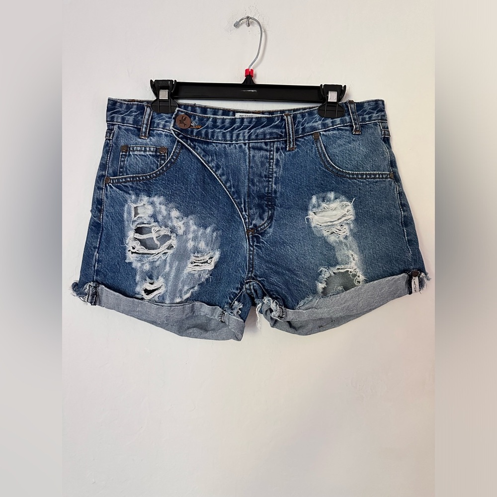 One Teaspoon Chargers Asymmetric Short Relaxed Fit Sz 29